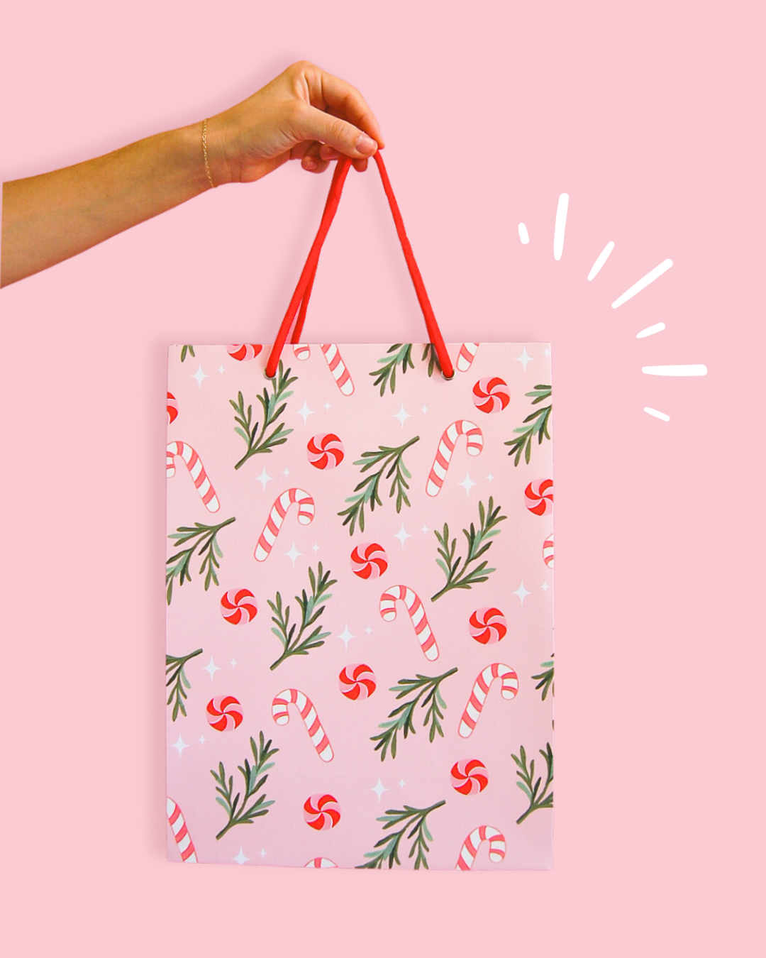 Sweet Pink Christmas Gift Bag