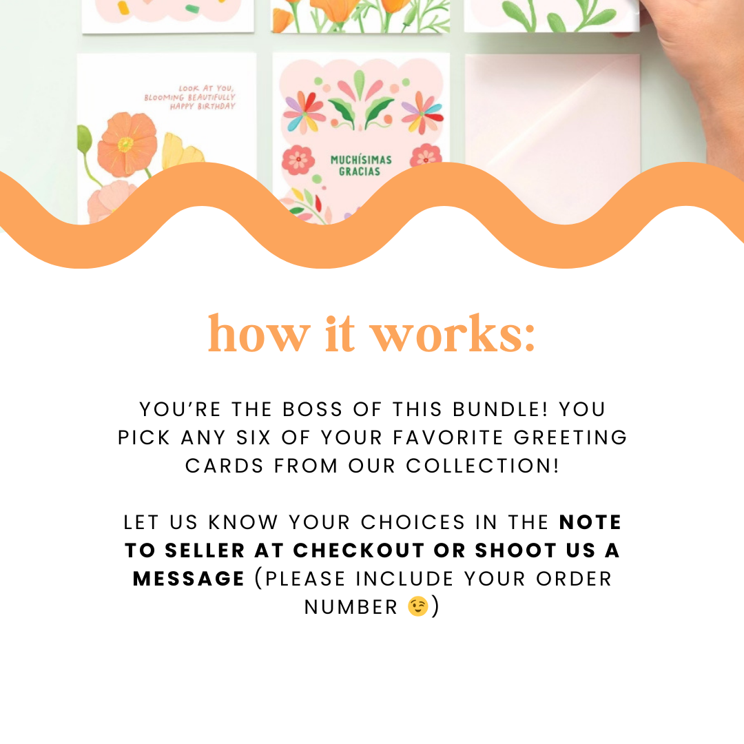 Mix + Match Half Dozen Card Bundle - YOU pick 6 Cards!