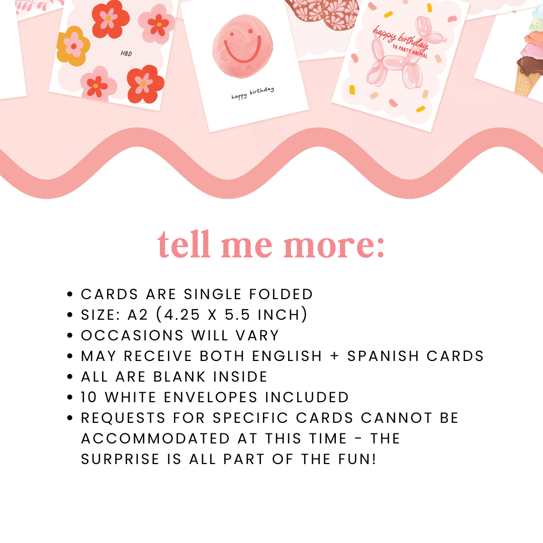 SURPRISE Grab Bag of Greeting Cards! 10 for $10!