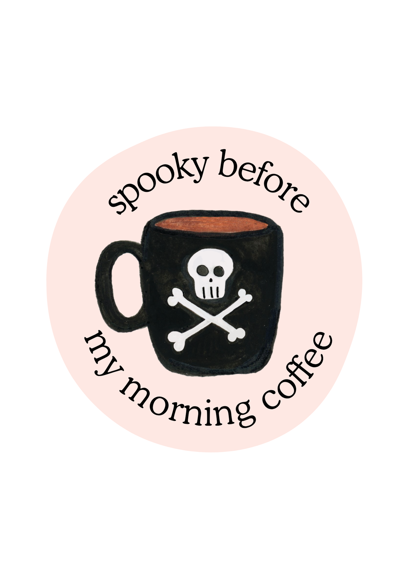 Spooky Before Coffee Halloween Sticker