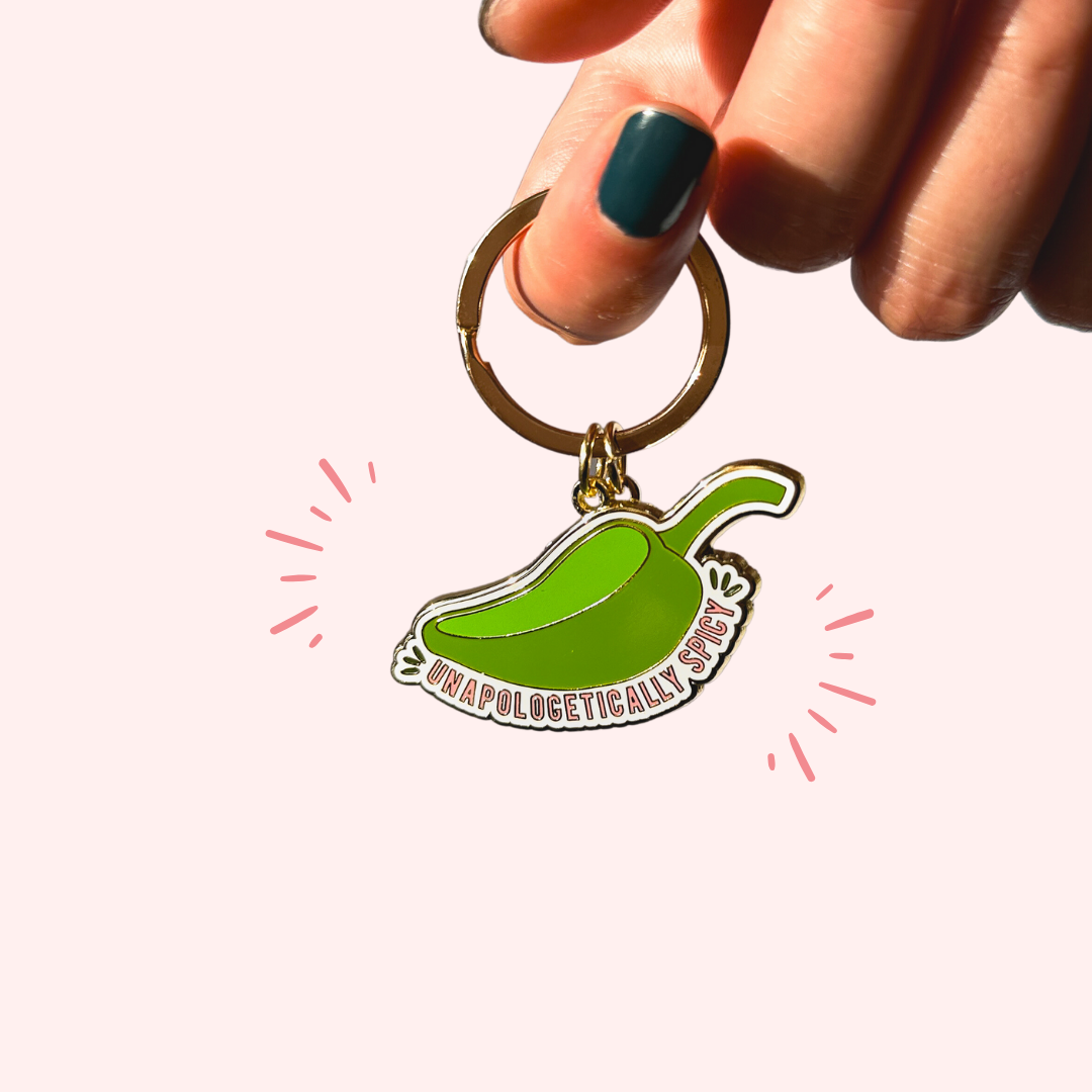 Unapologetically Spicy Jalapeño Enamel Keychain