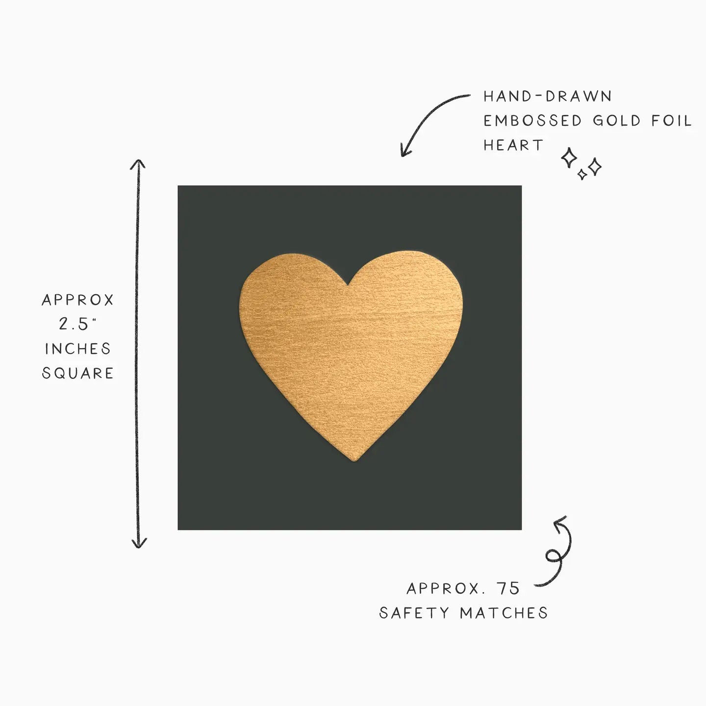 Embossed Gold Heart: Small Double-Sided Match Box