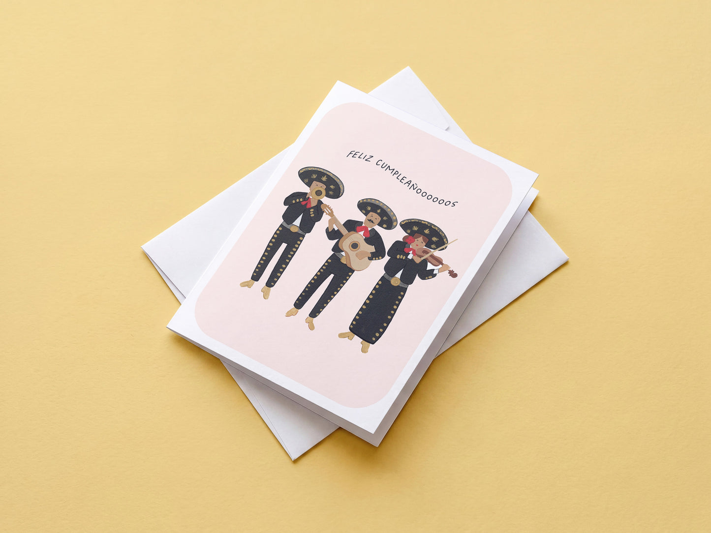 Mariachi Trio Cumpleaños Greeting Card
