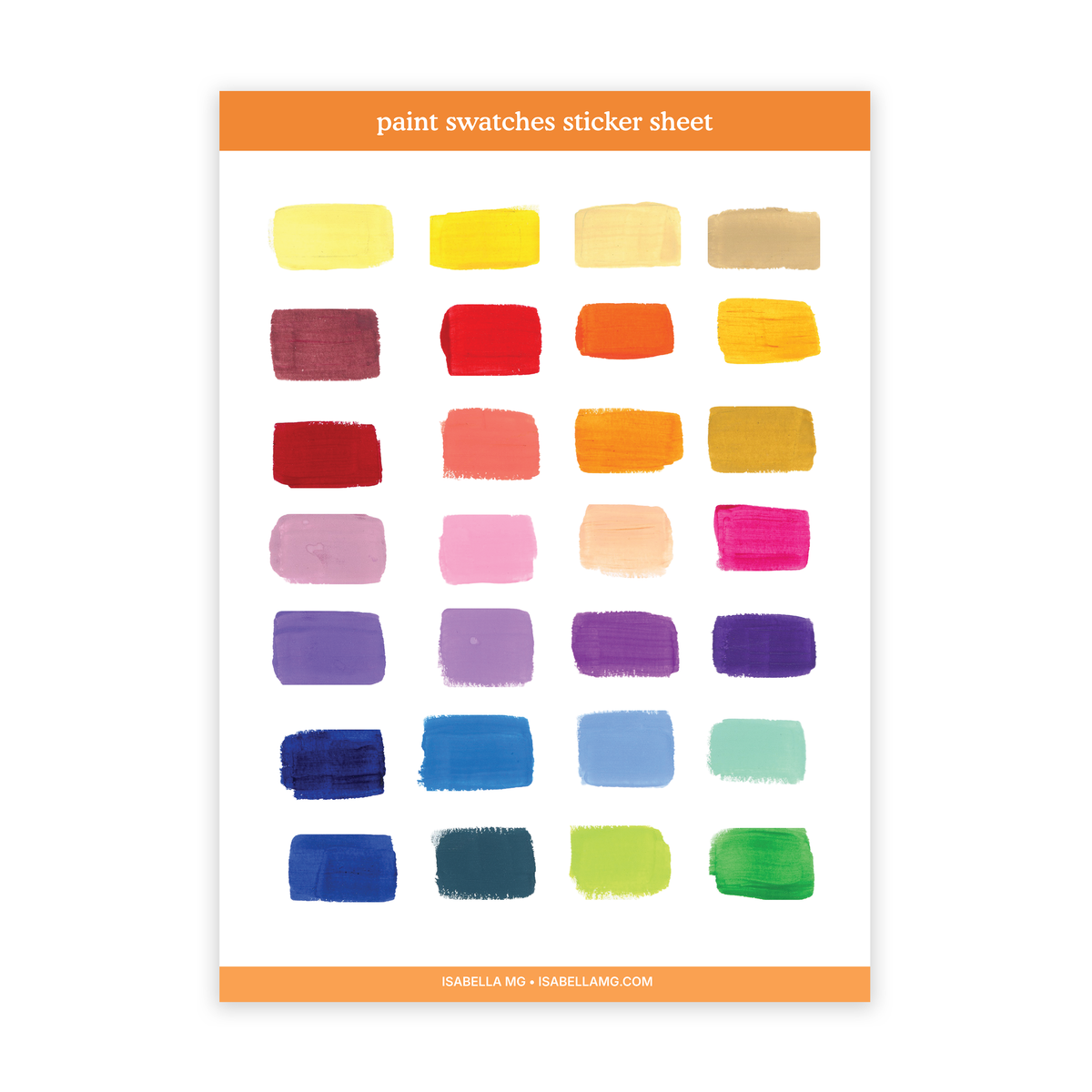Paint Swatches Planner Sticker Sheet
