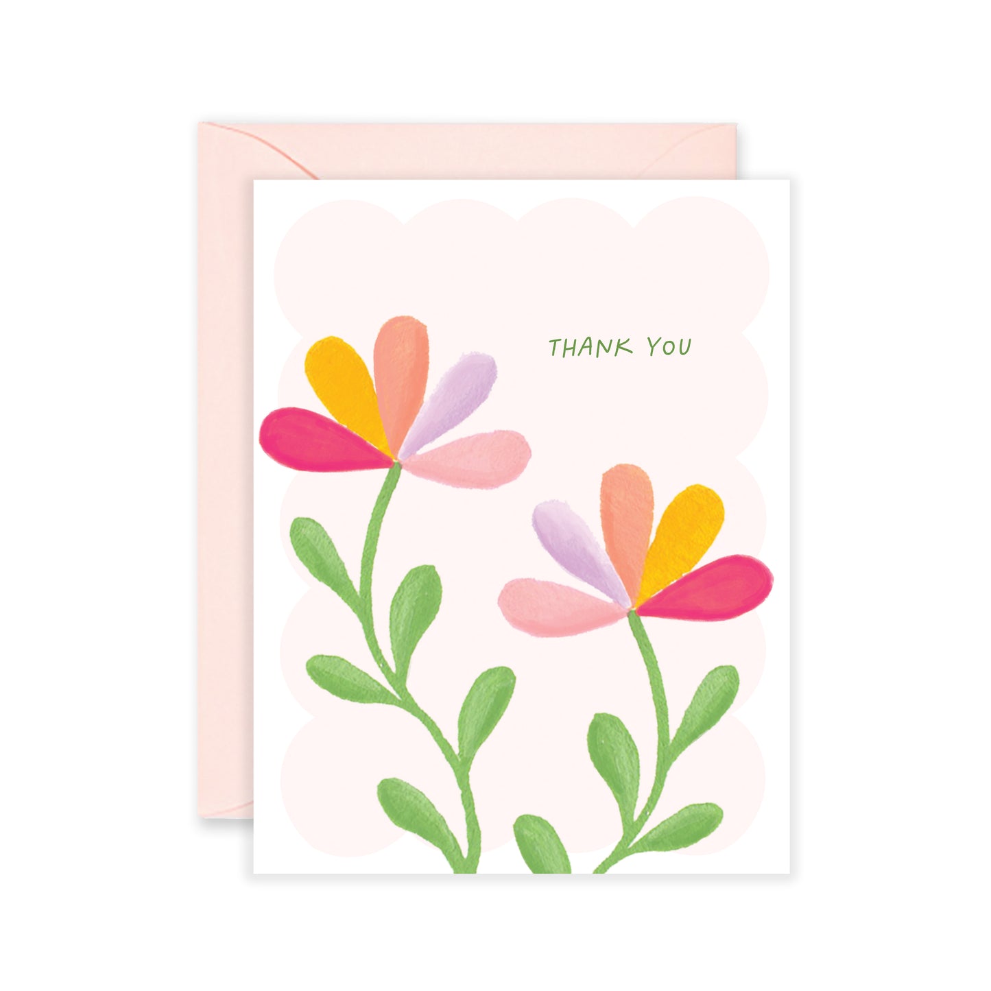 Flower Fan Thank You Greeting Card