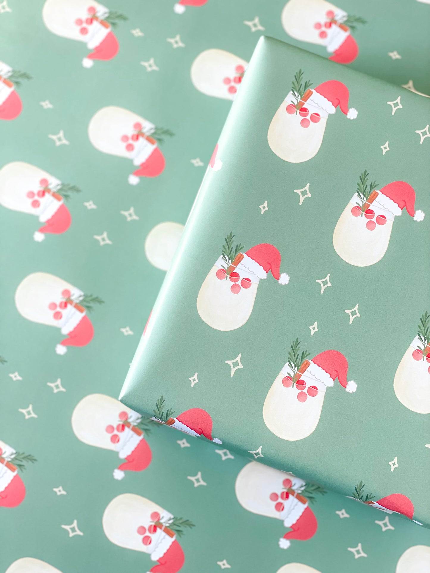 Santa Cocktail Holiday Gift Wrap
