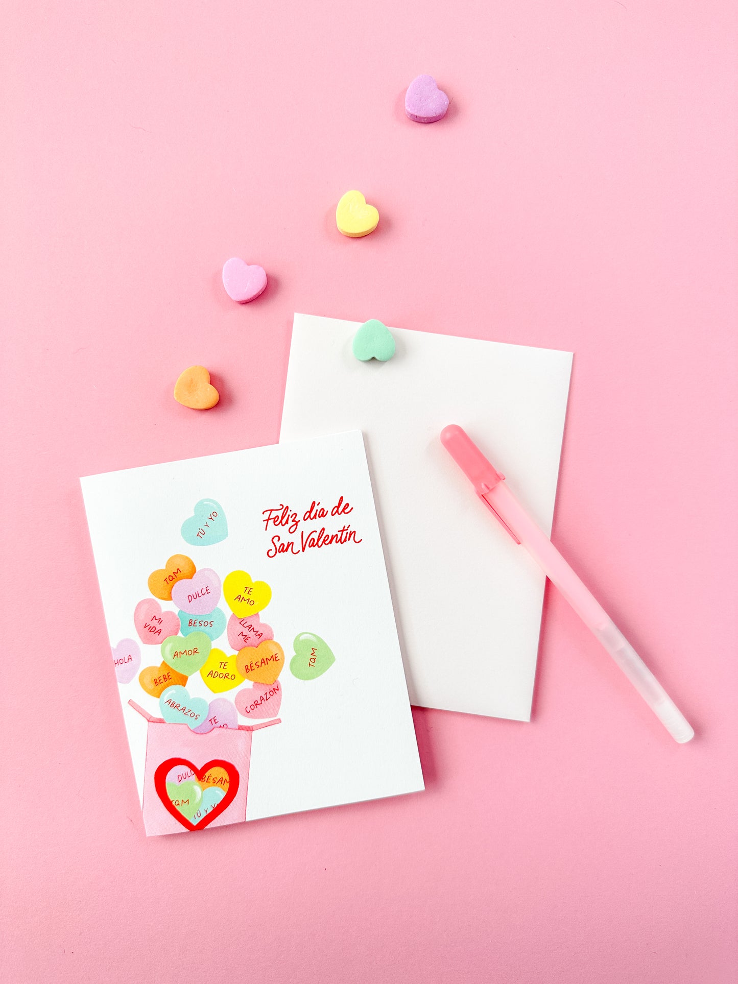 Feliz Dia De San Valentin Candy Hearts Card