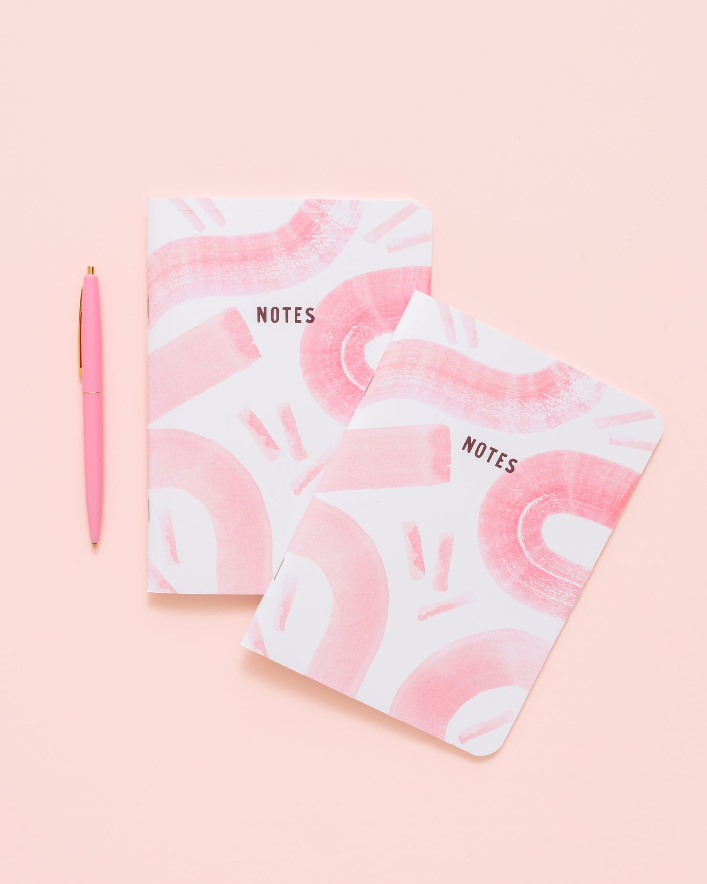 Pink Abstract Brushstrokes Notebook