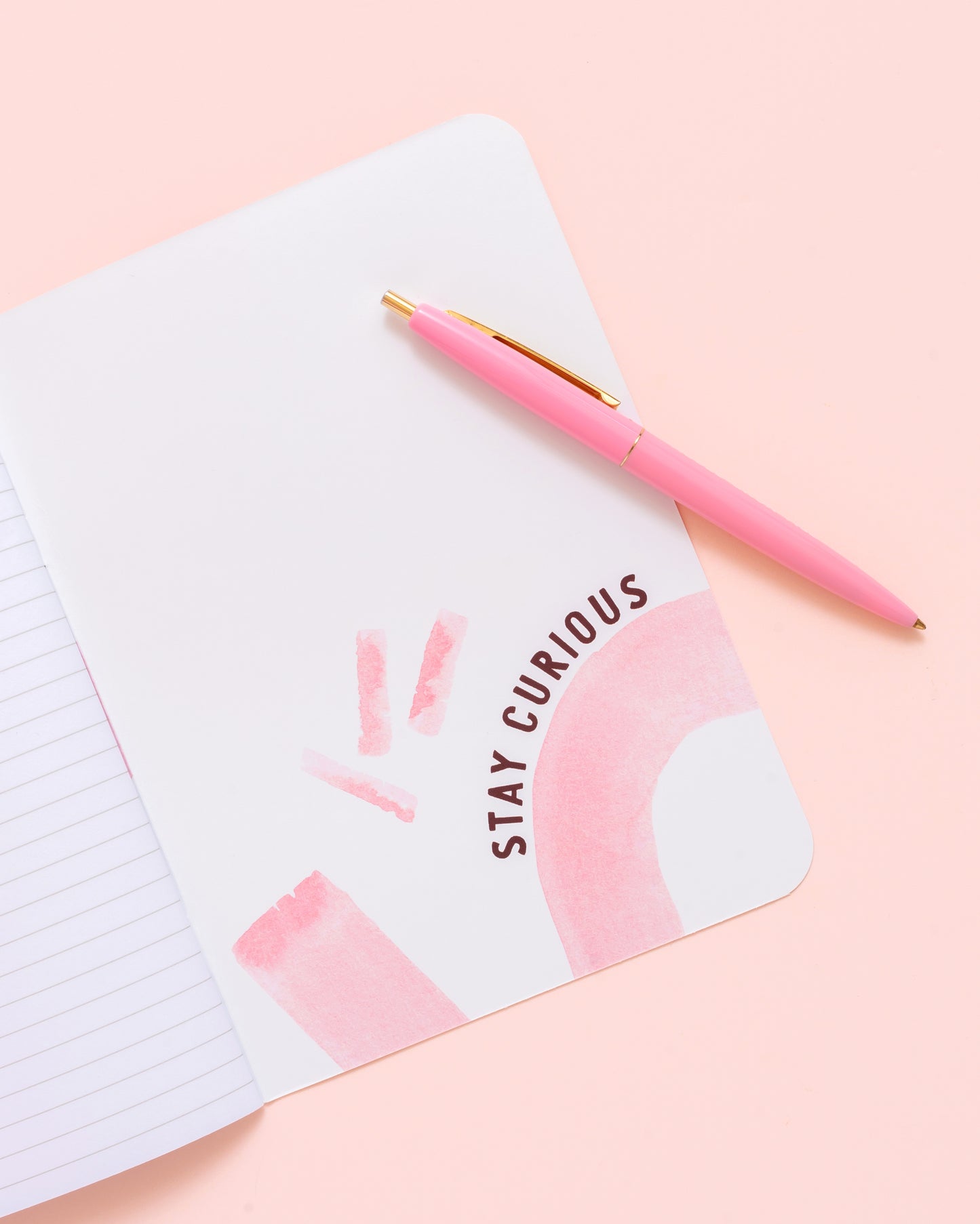 Pink Abstract Brushstrokes Notebook