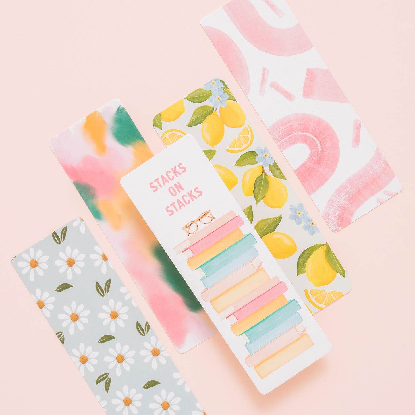 Pink Brushstrokes Bookmark