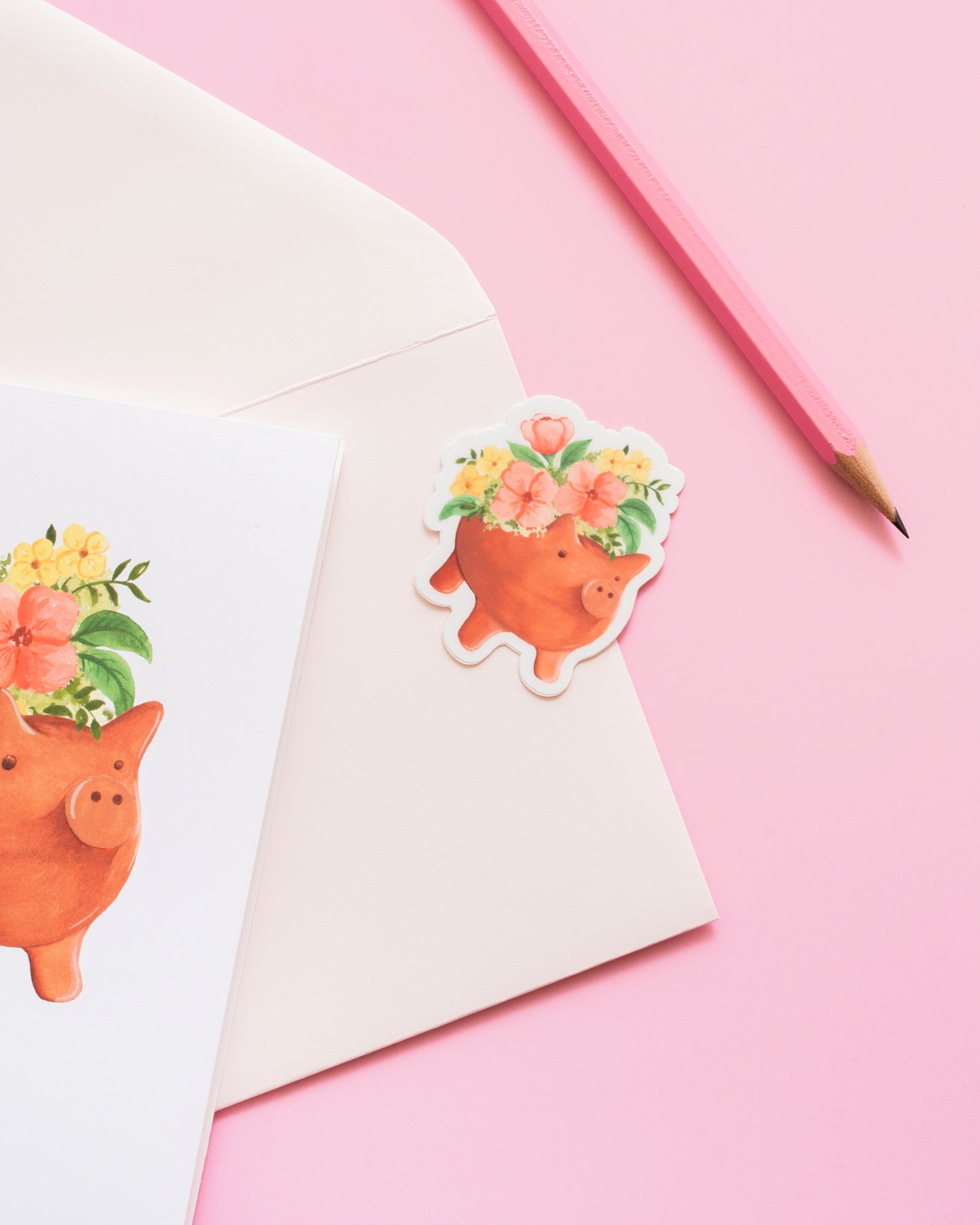 Mini Marranito Flower Pot Sticker