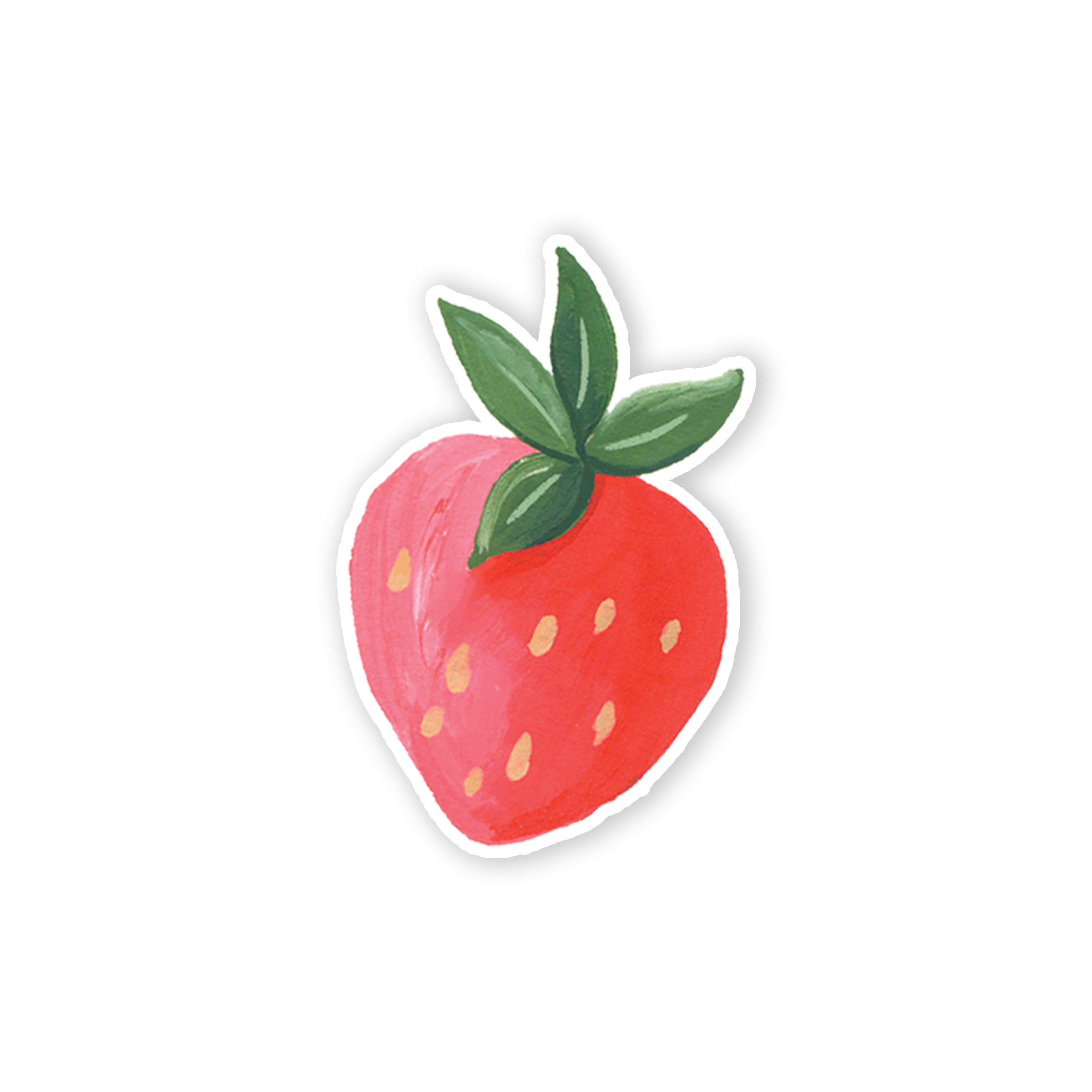 Cute whimsical strawberry sticker flower illustration FRESCA collection  Kate Michelle Design — Kate Michelle Design