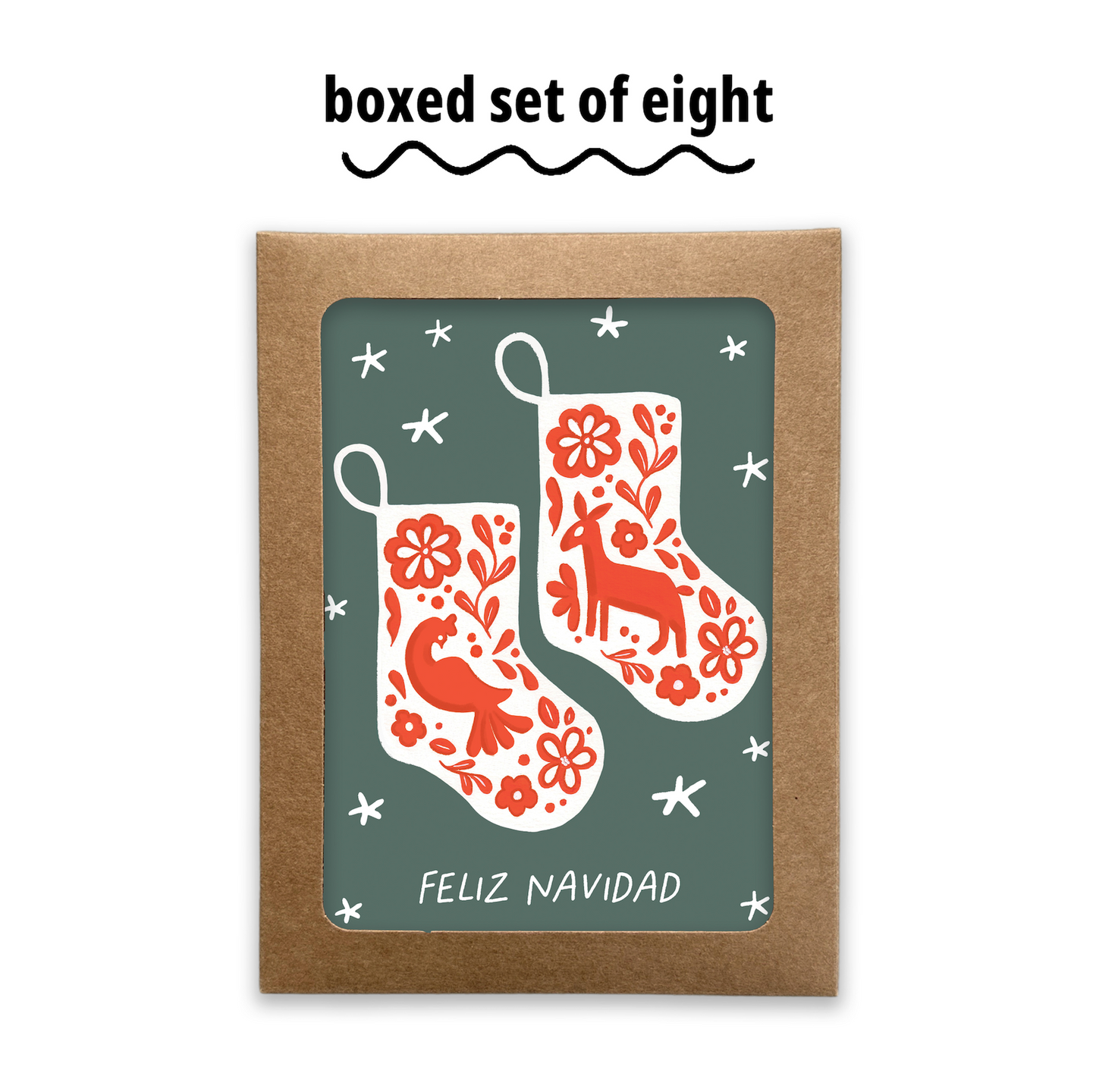 Navidad Otomi Stockings Greeting Card