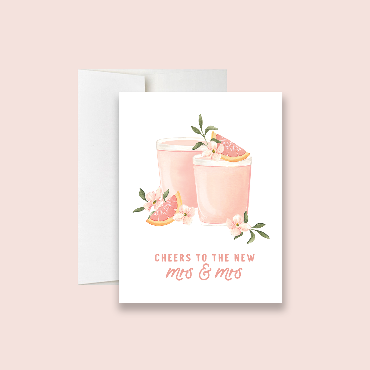 Cocktail Cheers for The New Mrs & Mrs Greeting Card