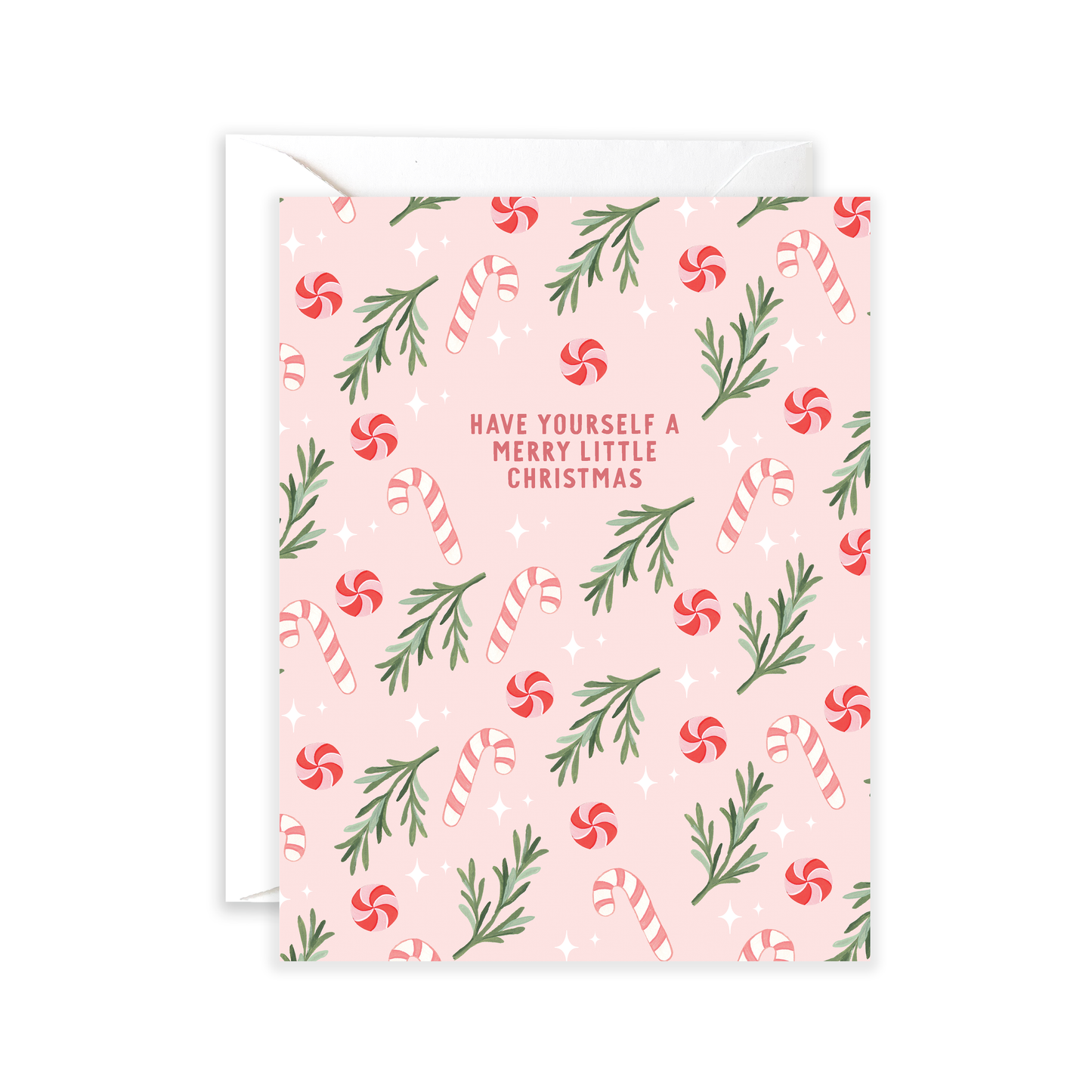 Sweet Pink Christmas Greeting Card