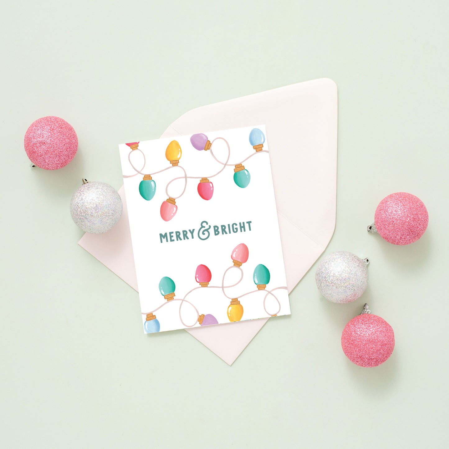 Merry and Bright Lights Christmas Card