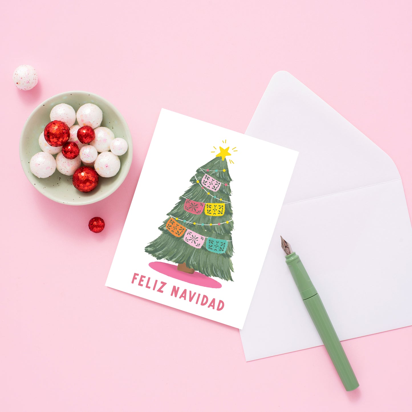 Papel Picado Feliz Navidad Greeting Card