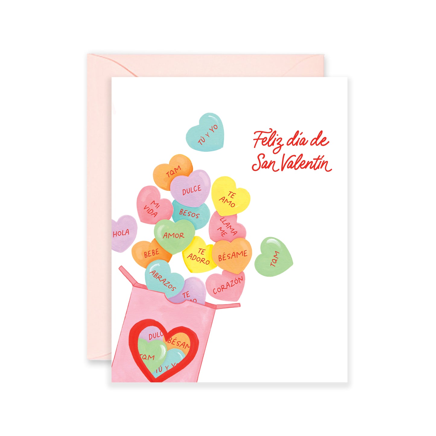 Feliz Dia De San Valentin Candy Hearts Card