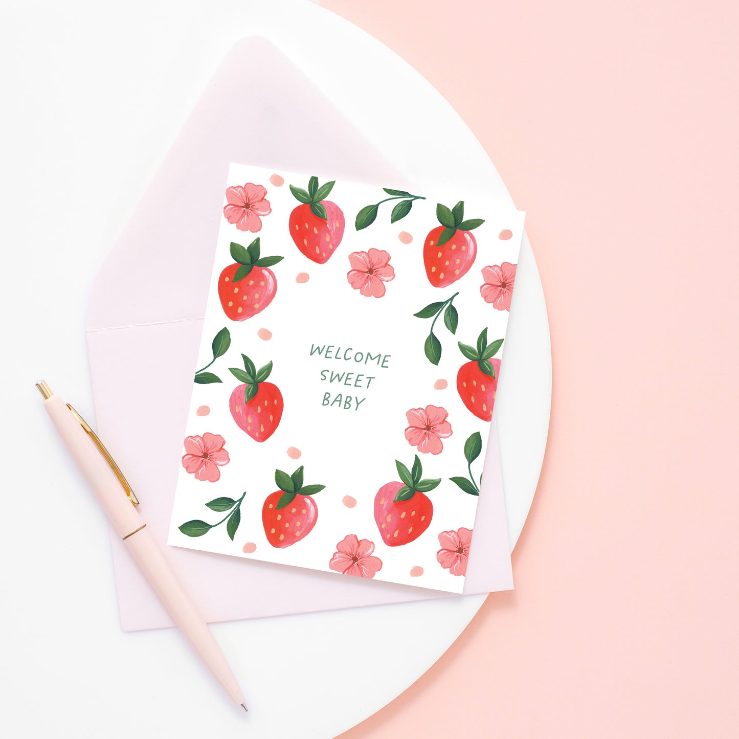 Sweet Strawberry Baby Greeting Card