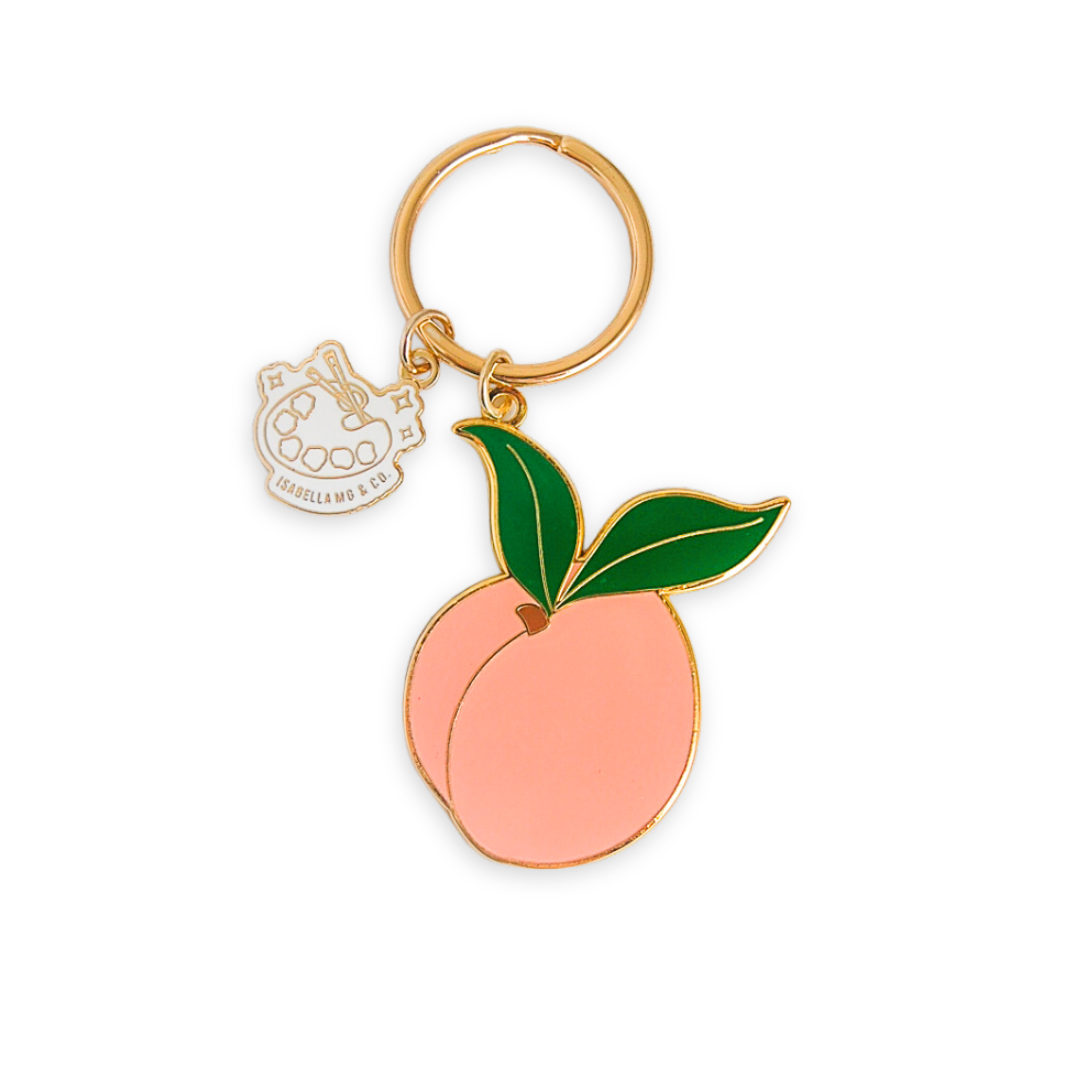 Peach Enamel Keychain