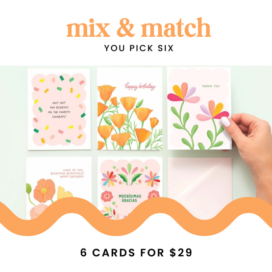 Mix + Match Half Dozen Card Bundle - YOU pick 6 Cards!