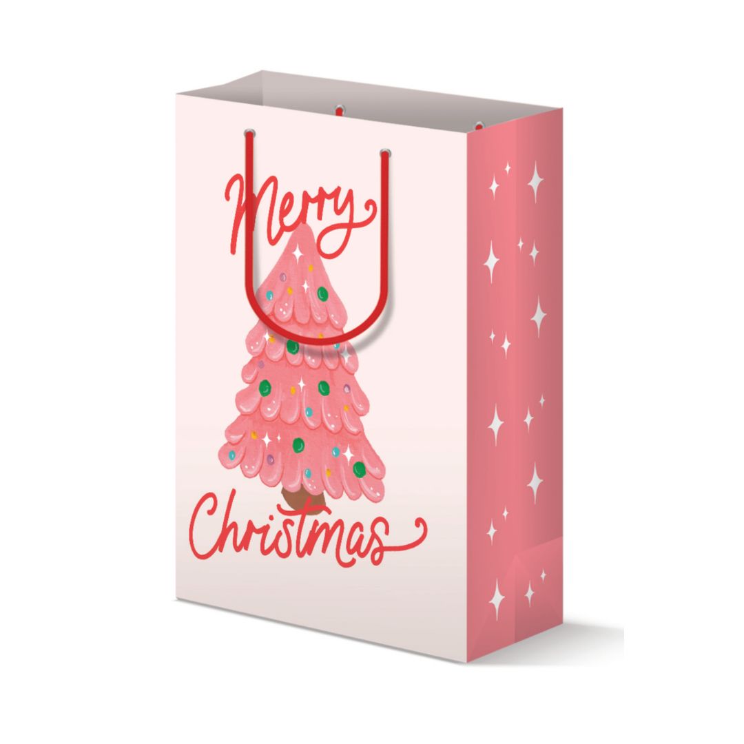 WHOOPS - Pink Christmas Tree Gift Bag