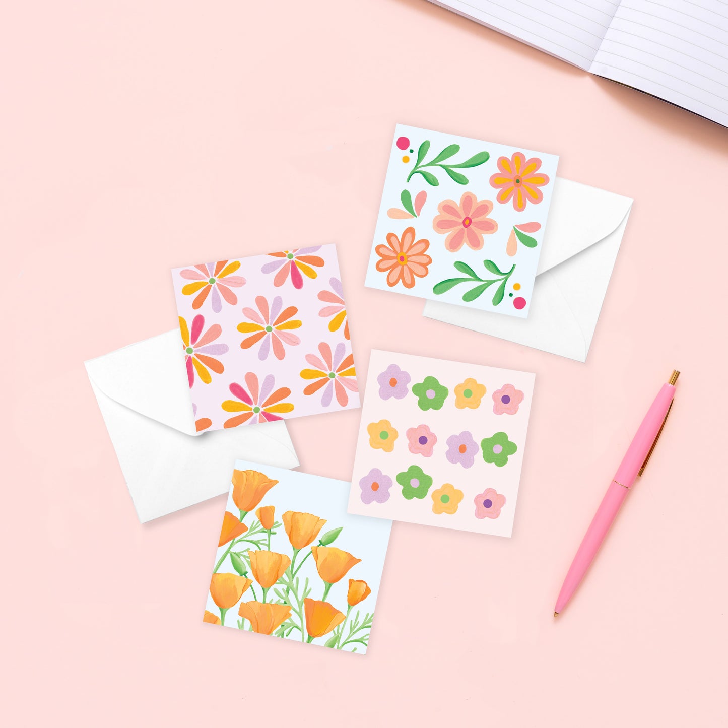 Izzy Flower Pack - 4 Mini Cards