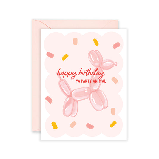 Happy Birthday Balloon Party Animal Greeting Card