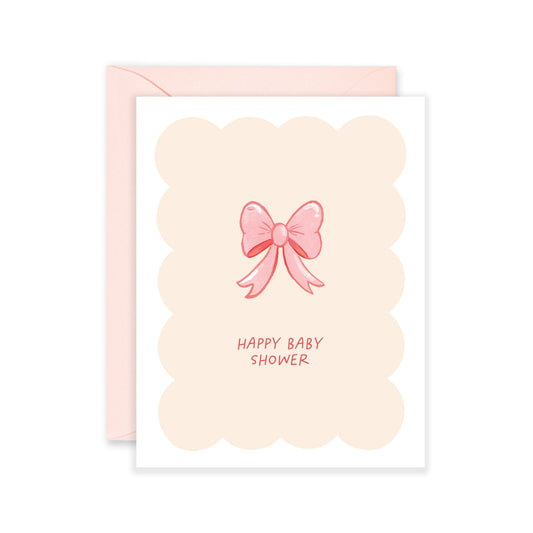 Baby Shower Bow Greeting Card - $2