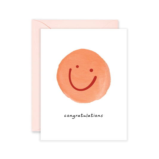 Orange Smiley Congratulations Greeting Card