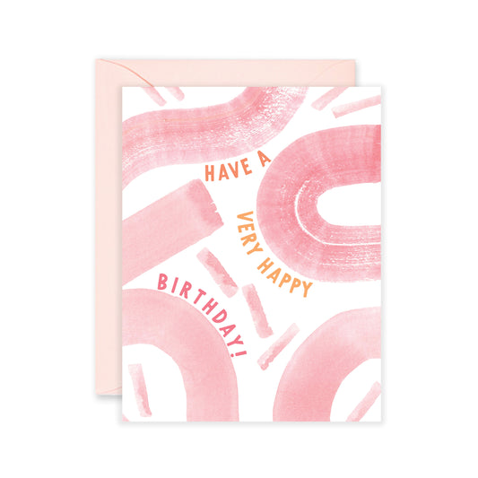 Pink Abstract Brushstrokes Card