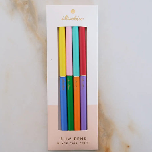 Rainbow Duo Tone Slim Pen, Set of Four