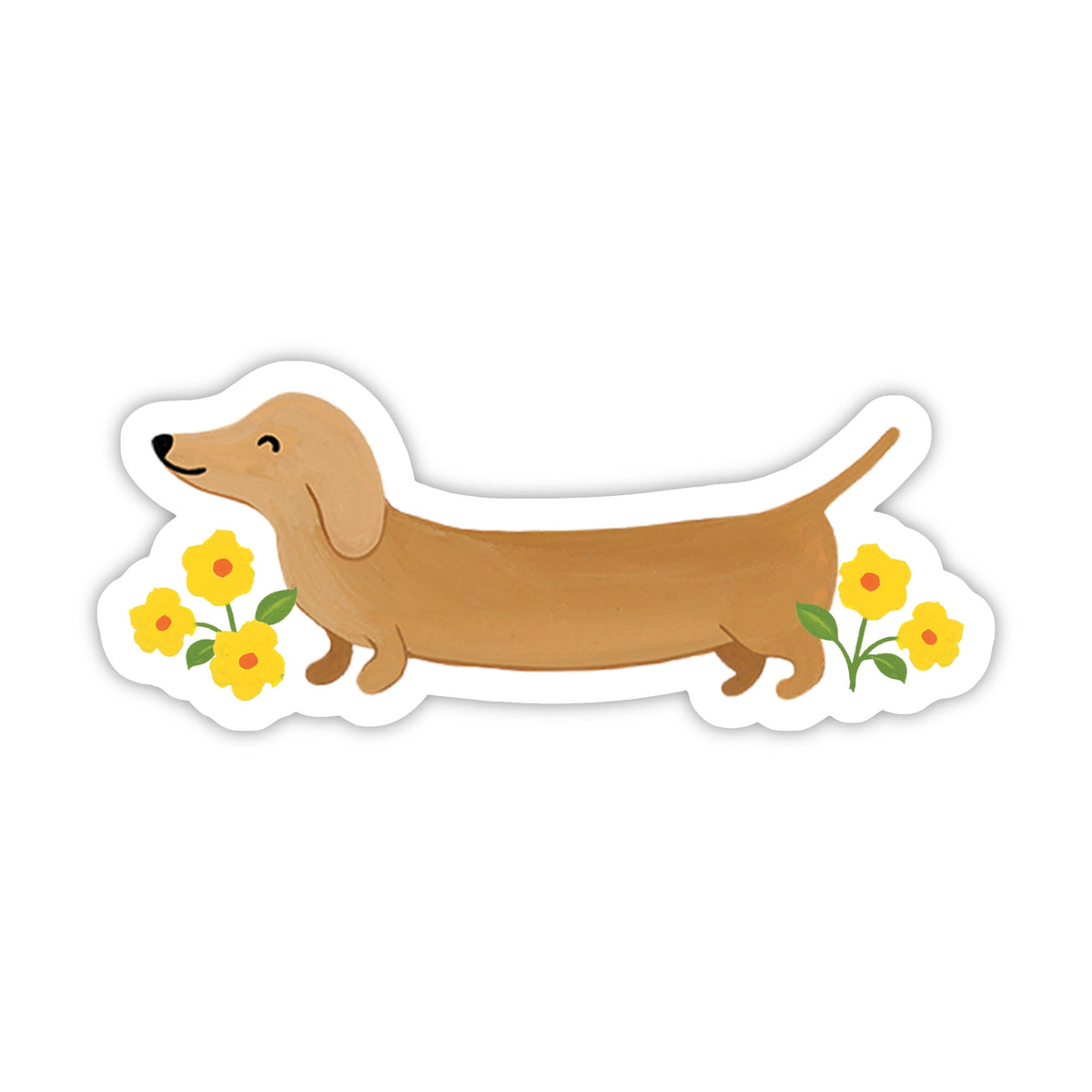 Weenie in Flowers Sticker