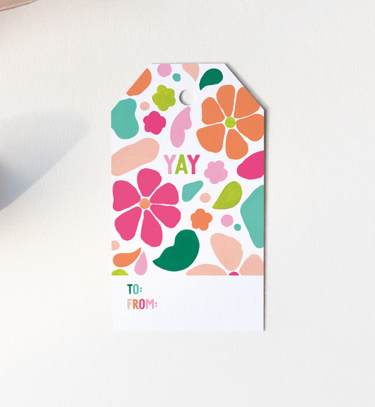 Yay Colorful Blobs Gift Tag Set