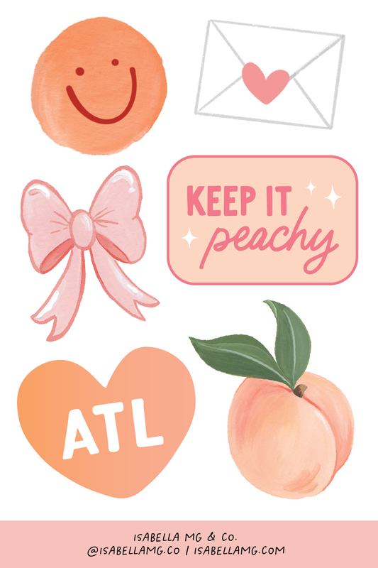 Atlanta Georgia Themed Sticker Sheet