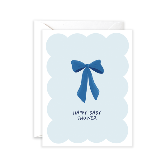 Baby Shower Blue Bow | Congrats Baby Card