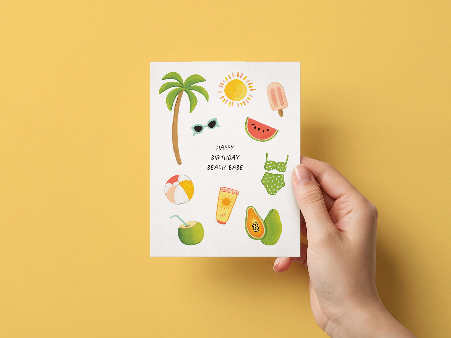 Beach Babe Birthday Greeting Card