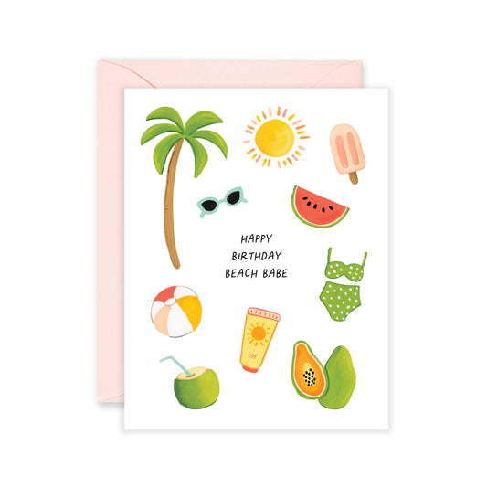 Beach Babe Birthday Greeting Card