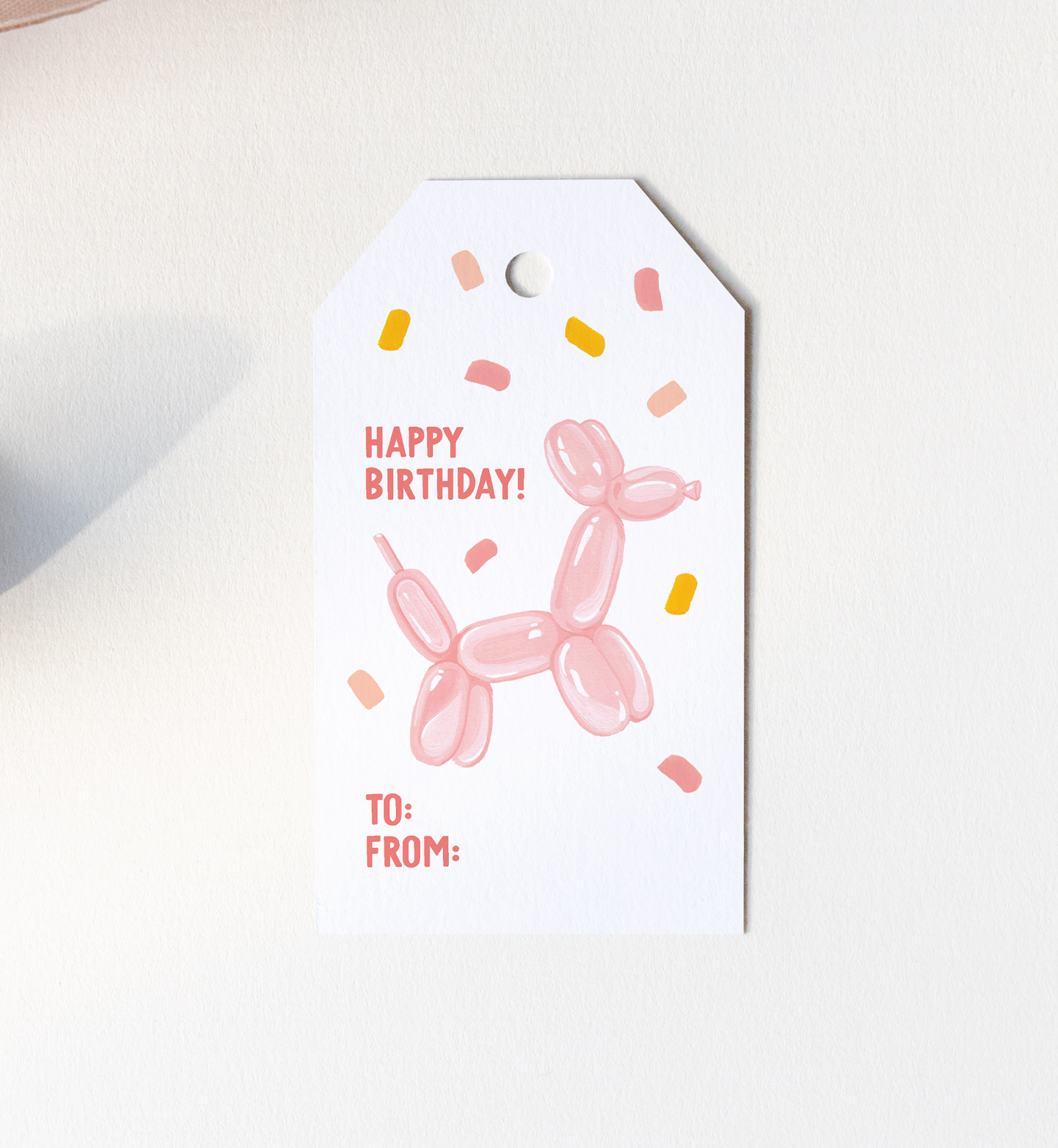 Balloon Animal Birthday Gift Tag Set