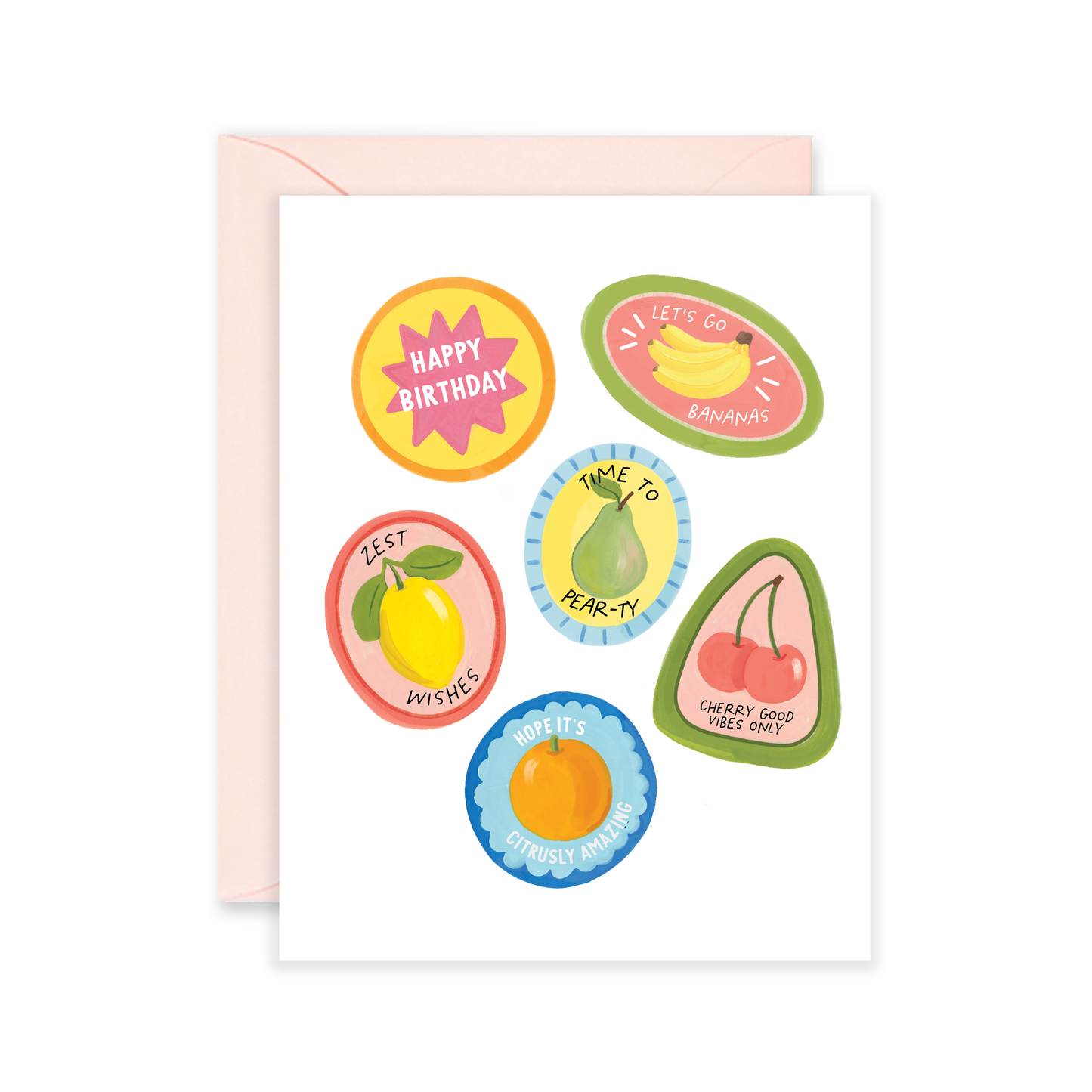 Fruit Sticker Happy Birthday Greeting Card