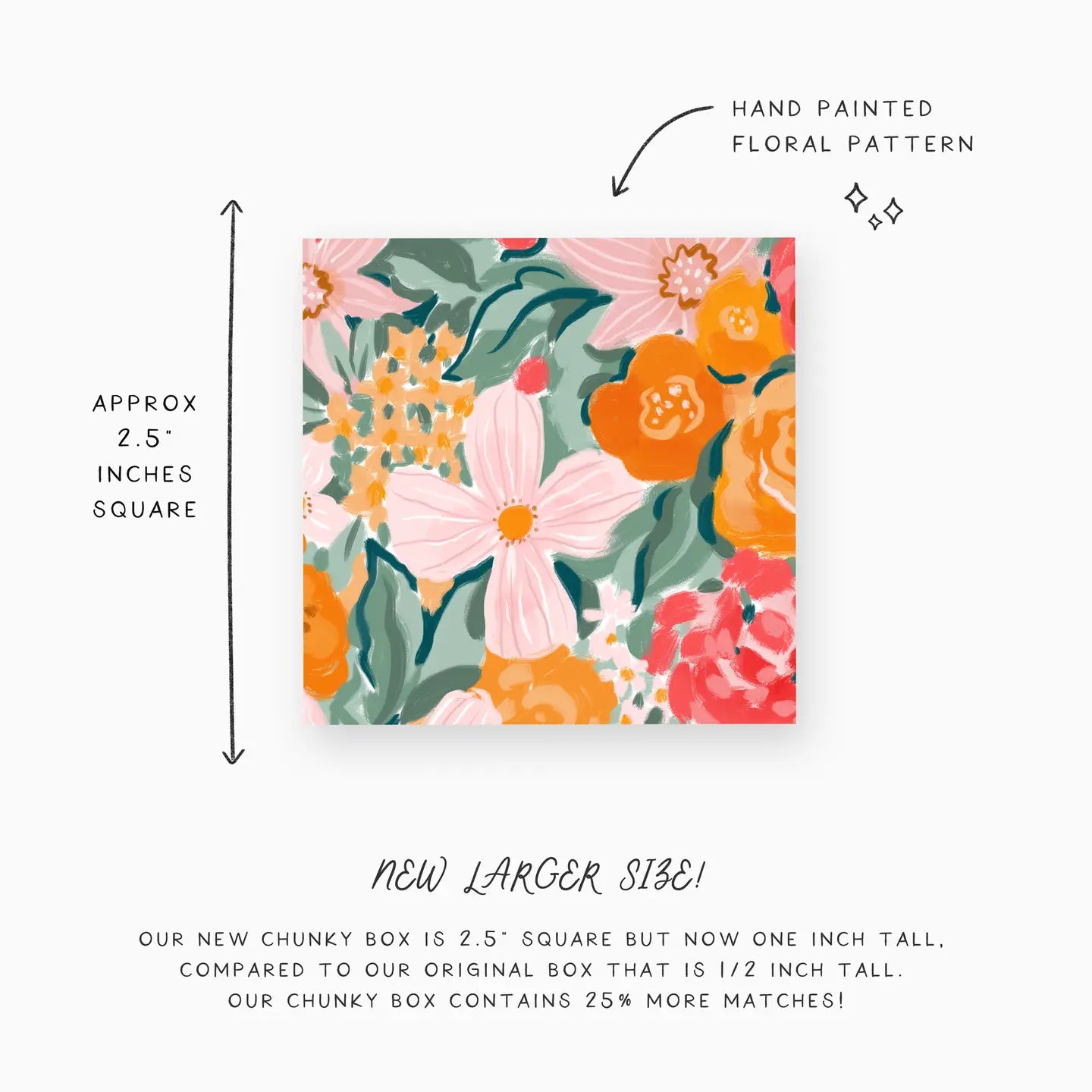 Warm Painted Florals: Small Double-Sided Match Box