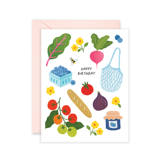 Farmers Market Birthday Greeting Card