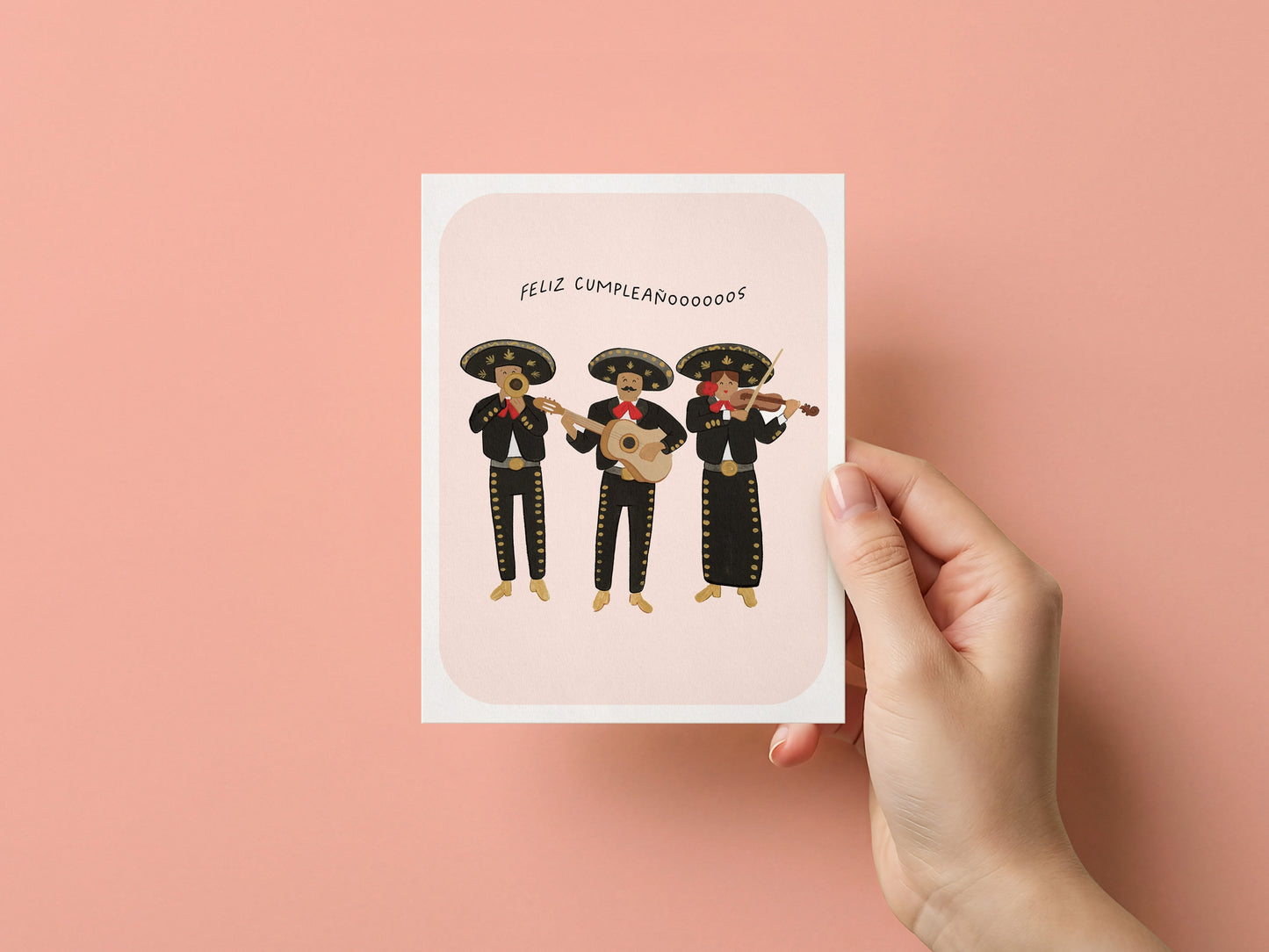 Mariachi Trio Cumpleaños Greeting Card