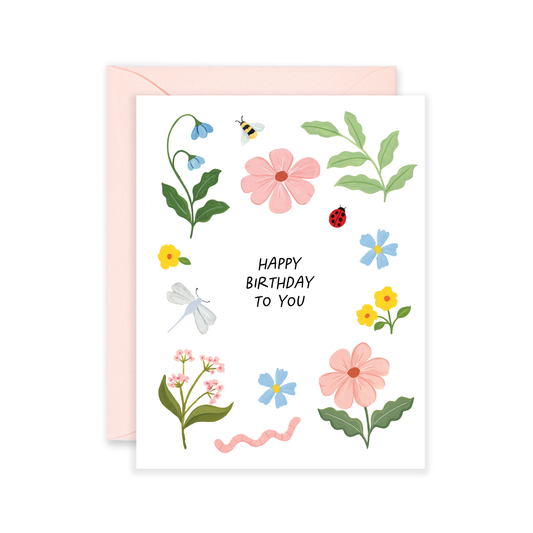 Garden Party Birthday Greeting Card