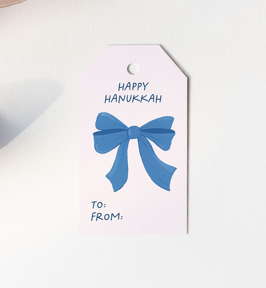 Hanukkah Bow Gift Tag Set