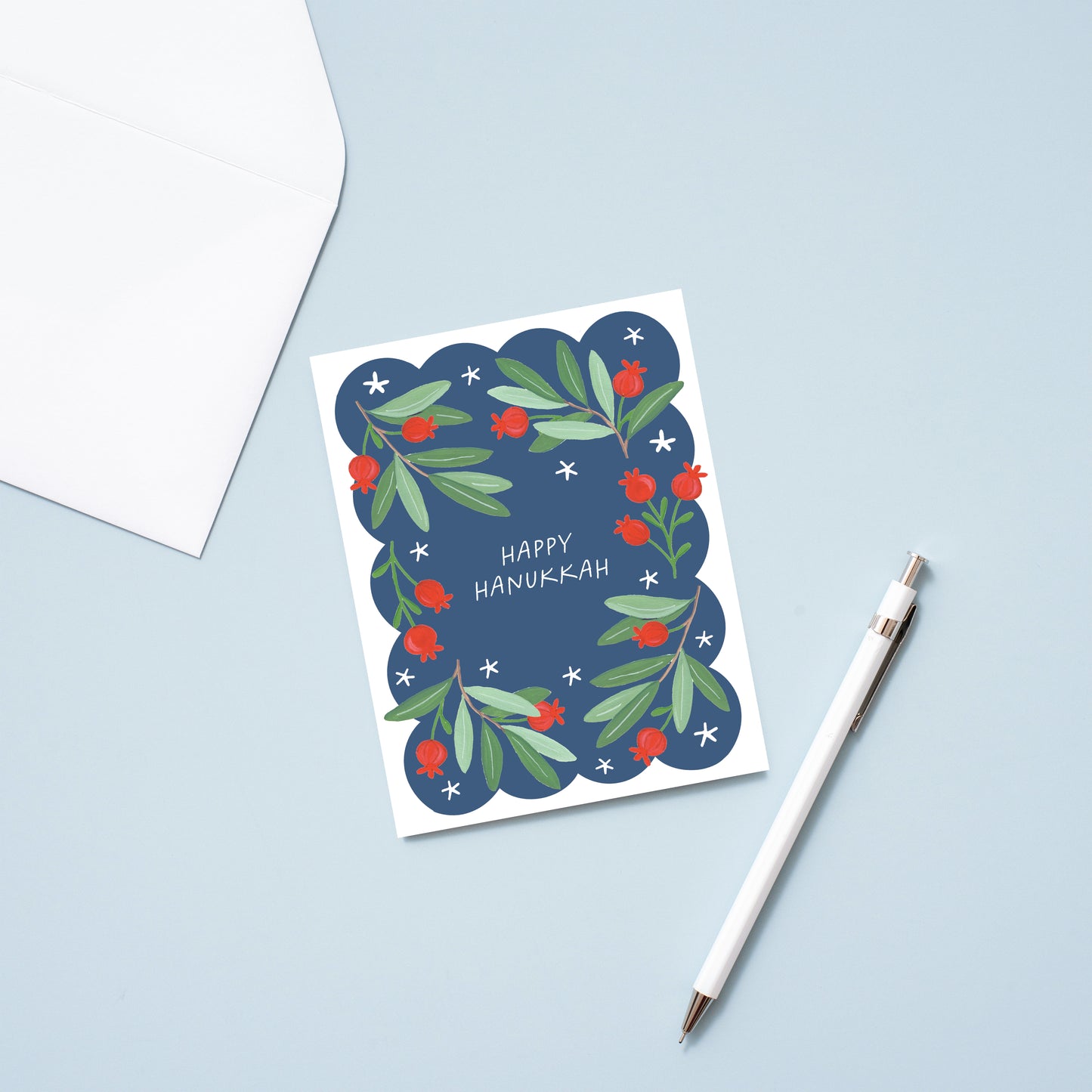 Hanukkah Pomegranate Greeting Card