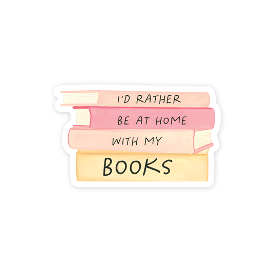 Rather Be At Home Colorful Books Sticker