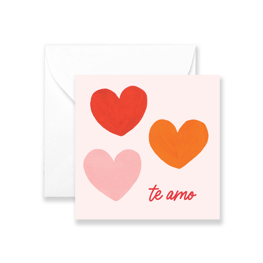 TE AMO HEARTS - Izzy Mini Greeting Card