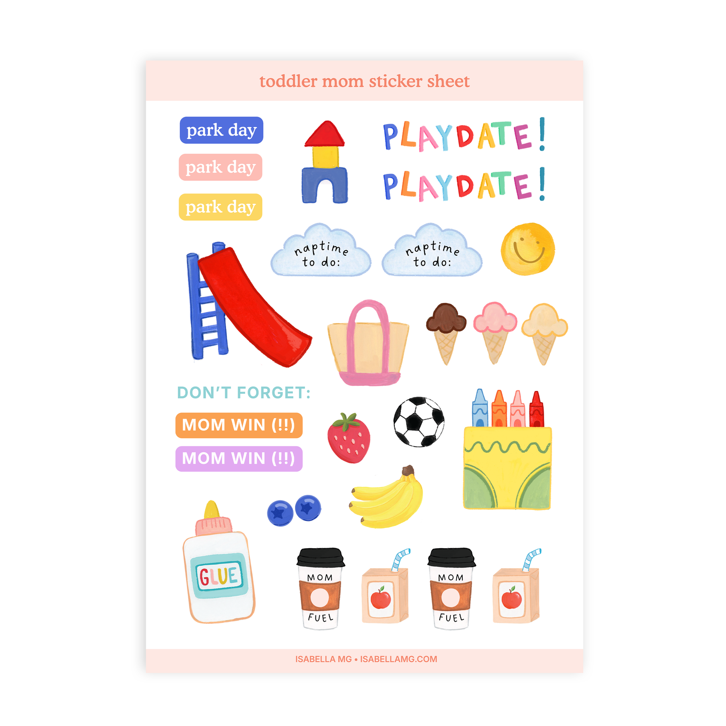 Toddler Mom Planner Sticker Sheet