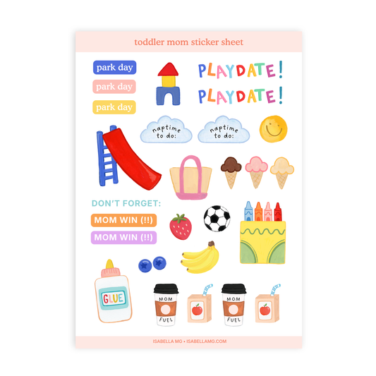 Toddler Mom Planner Sticker Sheet